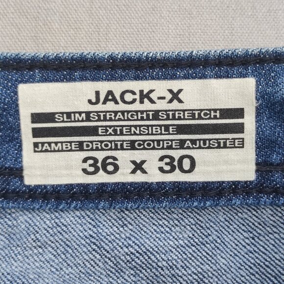 Buffalo Jeans Jack-X men's sz 36X30 denim blue Slim Straight Stretch Extensible - Picture 7 of 13